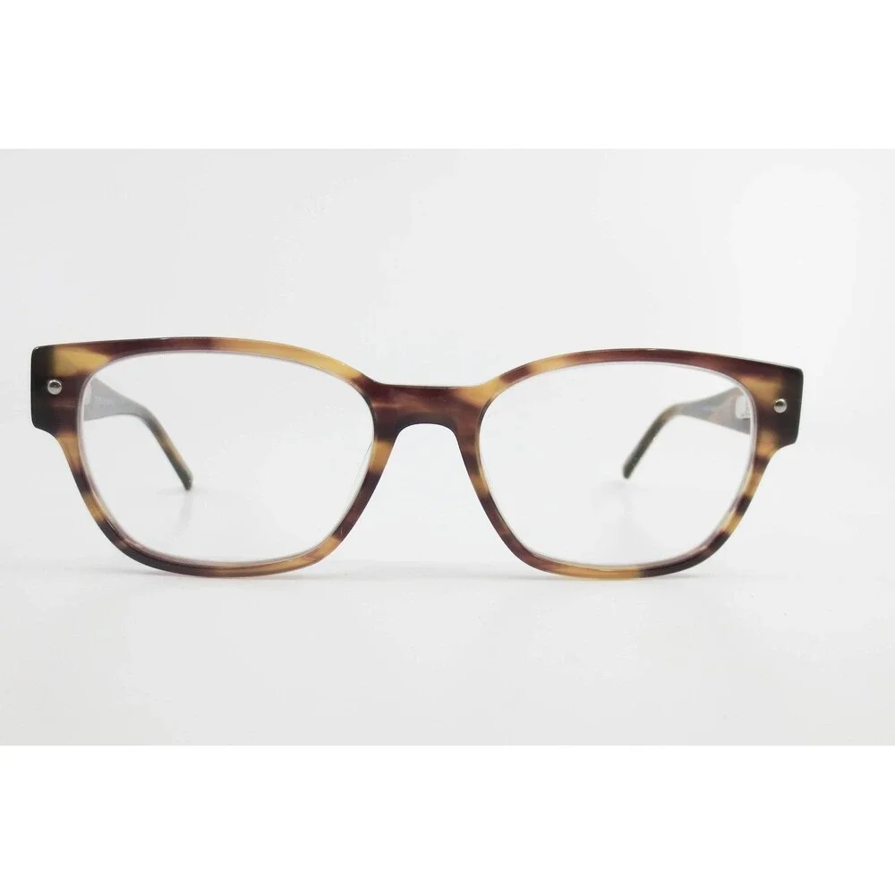 CMP 7002 BR Tortoise Rectangular Eyeglass Frames 49-16-135 Brown Mottled Glasses